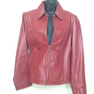 Adler red leather jacket. Size M
